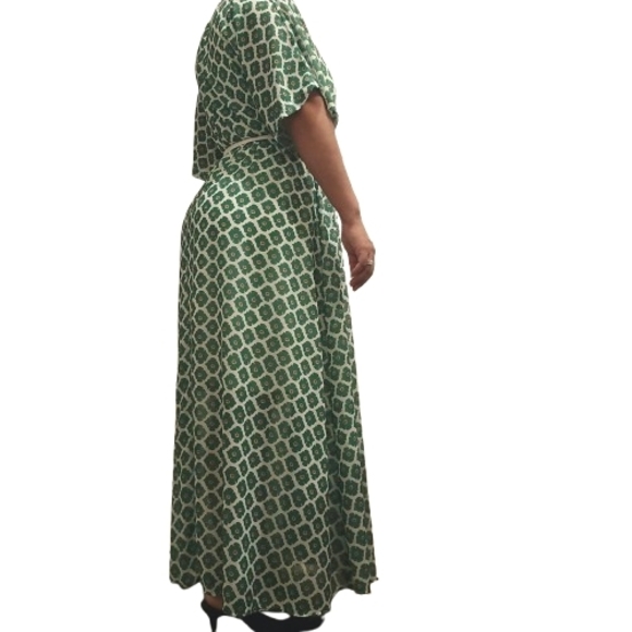Maxi Dress Floral Patern Elastic Waist Size M - Picture 6 of 8